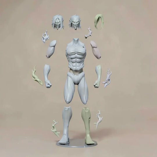 Unpainted 3D Figur Eren Titan V4 Aus Angriff auf Titan Bemalen Diy Geschenk Farben 30 Cm 1:6