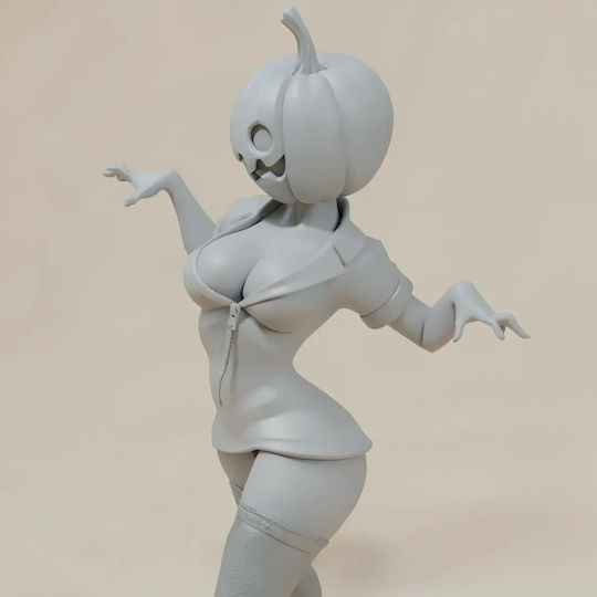 Небоядисана 3D Фигура Lady Pumpkin Хелоуин 3D Боядисване DIY Подарък Цветове 20 см 1:8