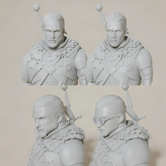 Unpainted 3D Figur Geralt 426mm Demon Head Witcher 3 Bemalung Diy Geschenk Farben 20 cm 1:8