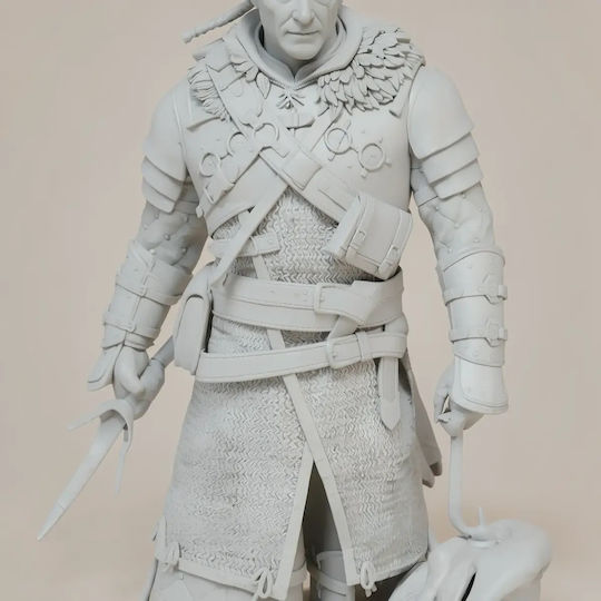 Unpainted 3D Figur Geralt 426mm Demon Head Witcher 3 Bemalung Diy Geschenk Farben 20 cm 1:8