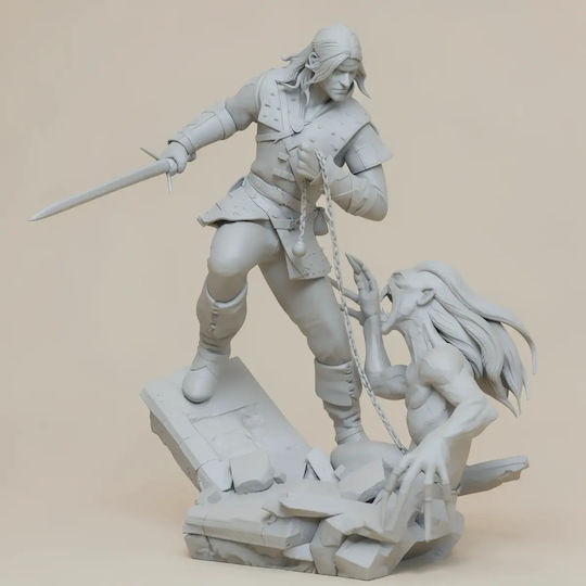 Unpainted 3D Sammelbare Figur Geralt Witcher Buchreihe 251mm Bemalung Diy Geschenk Farben 30 cm 1:6