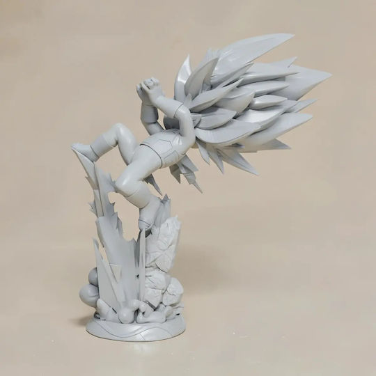 Unpainted 3D Figure Vegeta Ssj3 Daima Chibi Painting Diy Gift Colors 30 Cm 1:6