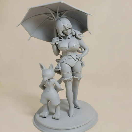 Unpainted 3D Figure Lucario Sexy From Pokemon Painting DIY Gift Colors 20 Cm 1:8