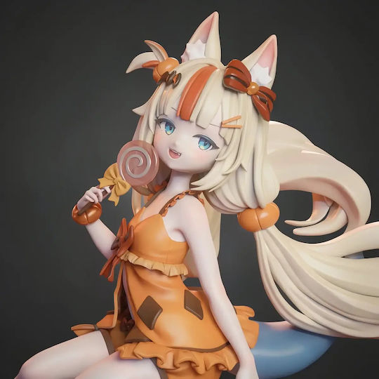 Άβαφη 3D Фигура Sameko Saba Vtuber Хелоуин 240мм Боядисване DIY Подарък Цветове 30 см 1:6