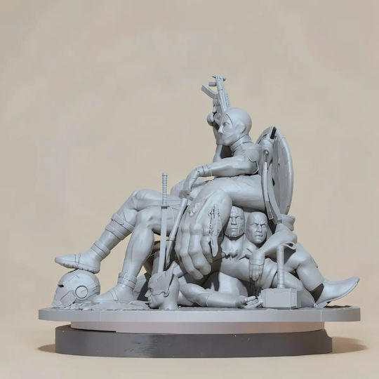 Unpainted 3D Figure Deadpool Kill Marvel Universe Ready To Paint DIY Gift Colors 30 Cm 1:6