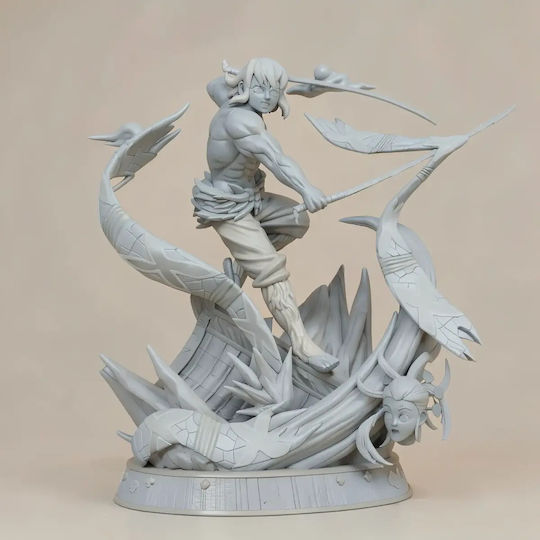 Unbemalte 3d Figur Hashibira Inosuke 3d Modell Aus Dämonenjägerin Bemalung Diy Geschenk Farben 20 Cm 1:8