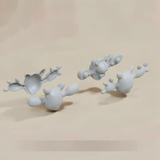 Unpainted 3D Pokemon Figure Collection Solosis Reuniclus Painting DIY Gift Colors 15.2 Cm 1:12