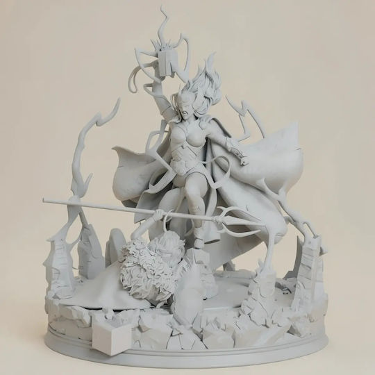 Unpainted 3D Figure Thunder Lady Thor Vs Lady Loki Painting Diy Gift Colors 20 Cm 1:8