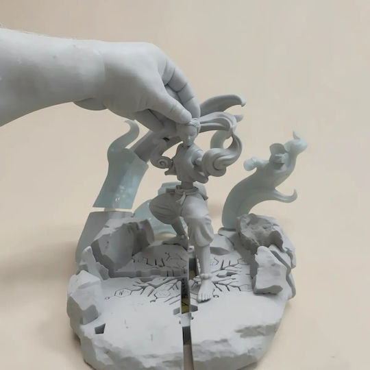 Figurină 3D Nevopsită Akaza Din Demon Slayer Model 3D Vopsire Diy Cadou Culori 30 Cm 1:6
