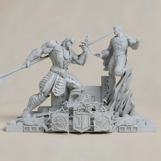 Небоядисана 3D Фигура Superman Vs Darkseid От DC Боядисване DIY Подарък Цветове 20 См 1:8