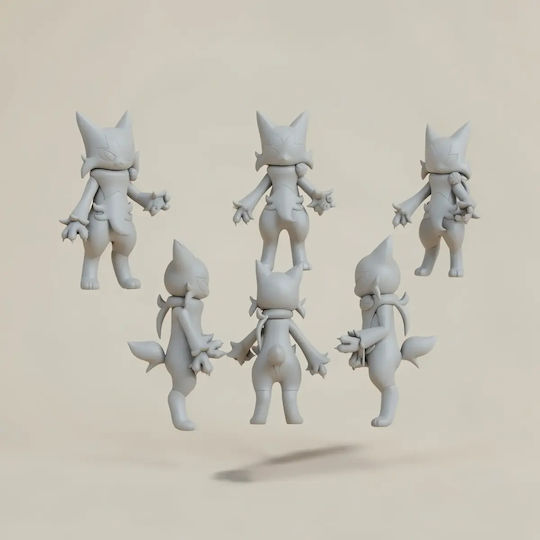 Unpainted 3D Figure Basic Pokemon Sprigatito Floragato Meowscarada Painting Diy Gift Colors 30 Cm 1:6