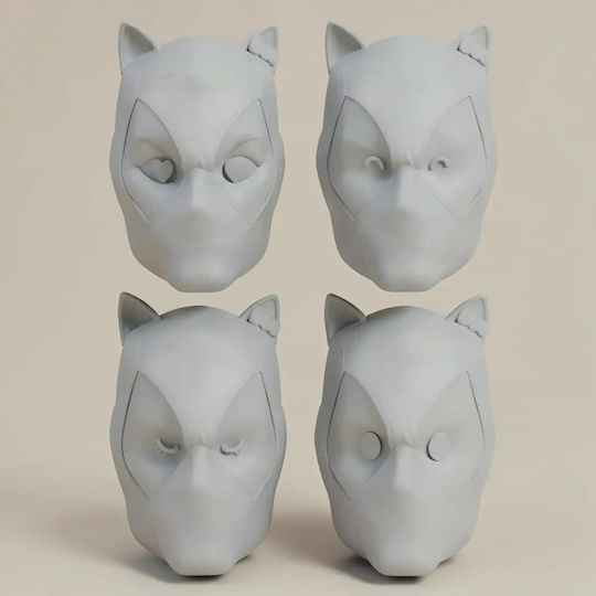 Unpainted 3D Figure Cosplay Hello Kitty Deadpool Mask Painting Diy Gift Colors 20 Cm 1:8