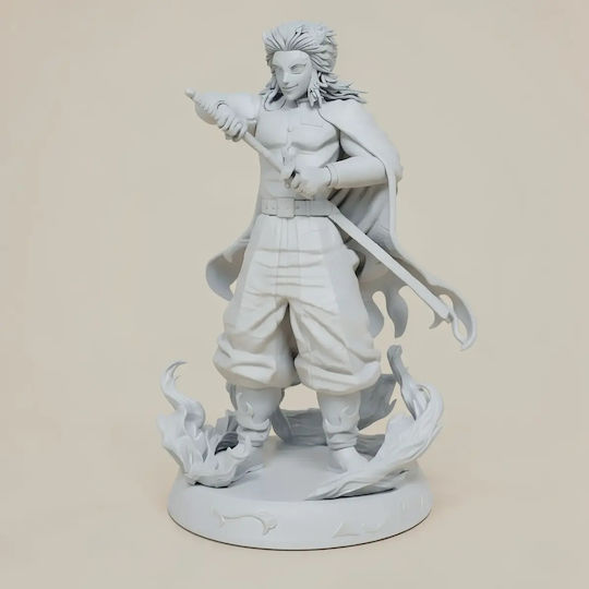 Unbemalte 3d Figur Kyojuro Rengoku 325mm Dämonenjägerin Bemalen Diy Geschenk Farben 20 Cm 1:8