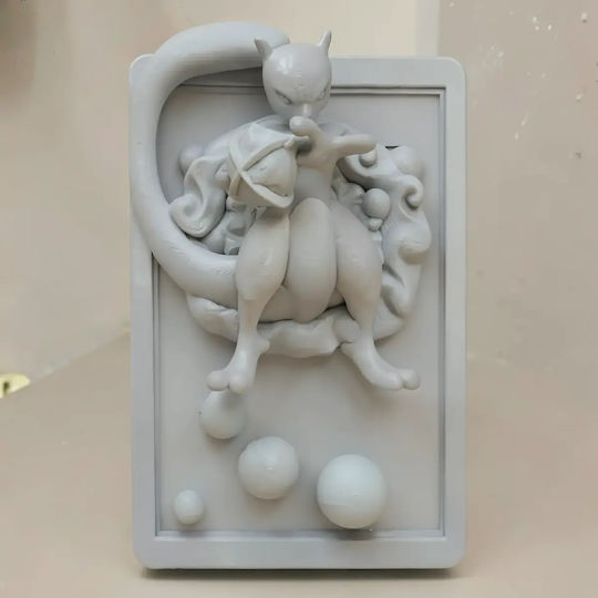 Unpainted 3D Pokemon Figure 3D Card Collection Mewtwo Painting DIY Gift Colors 20 Cm 1:8