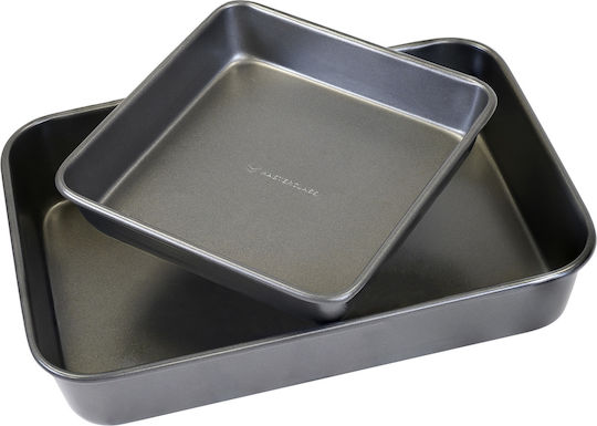 Kitchen Craft Ταψί από Ανοξείδωτο Ατσάλι με Αντικολλητική Επίστρωση 23x23cm 2τμχ