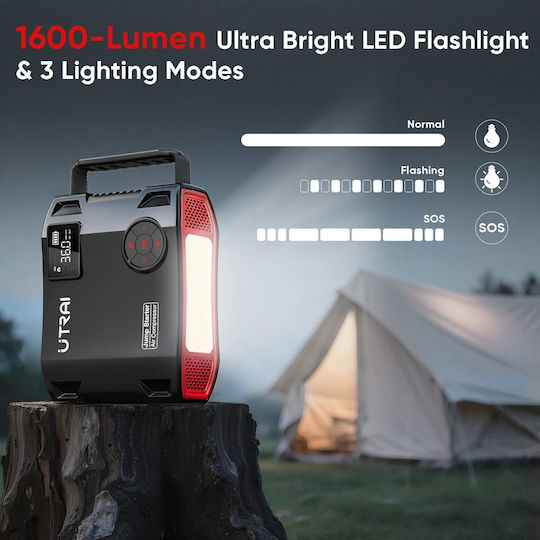 Utrai JS5 Tragbarer Batterie-Starter Auto & Motorrad 27000mAh mit Power Bank USB Pumpe Taschenlampe 12V
