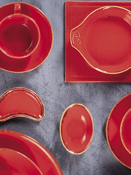 Porland Deep Porcelain Plate Red 30cm