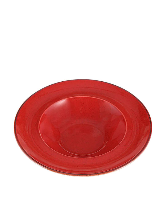 Porland Deep Porcelain Plate Red 30cm