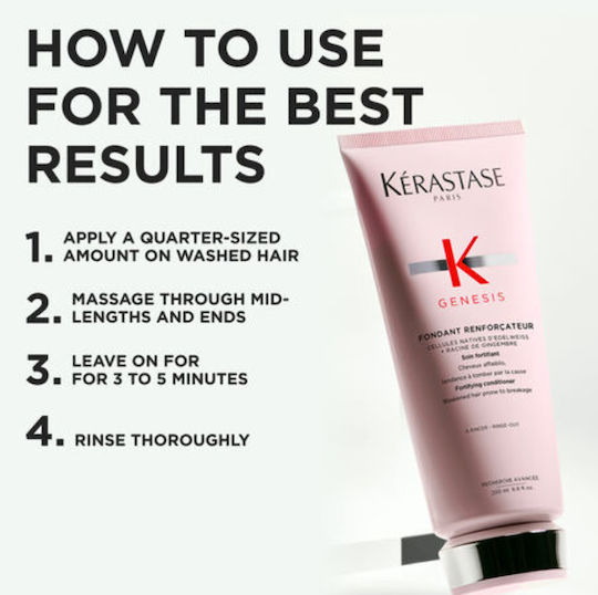 Kérastase Genesis Bain Hydra Fortifiant Hair Care & Styling Set Against Hair Loss for Thin Hair with Shampoo, Conditioner & Heat Protection 3 Pieces