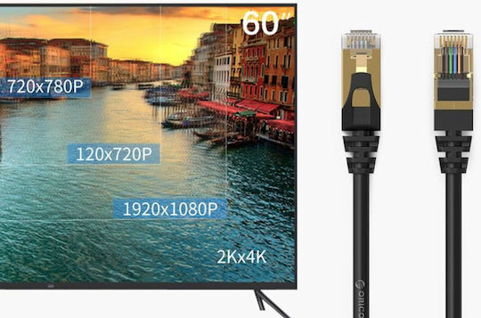 Orico Direct Attach Copper Cat.7 10Gbps Network Cable Outdoor 0.5m Black