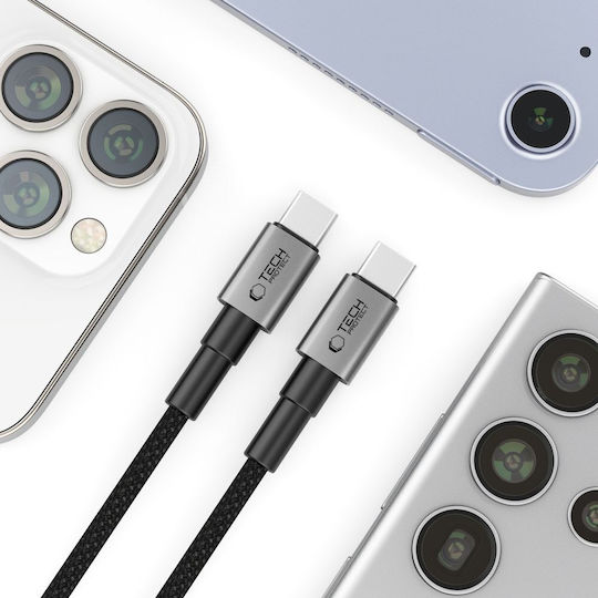 Tech-Protect Ultraboost Dna Cable USB-C мъжки - USB-C 60W PD Сив 1m 186105-uniw