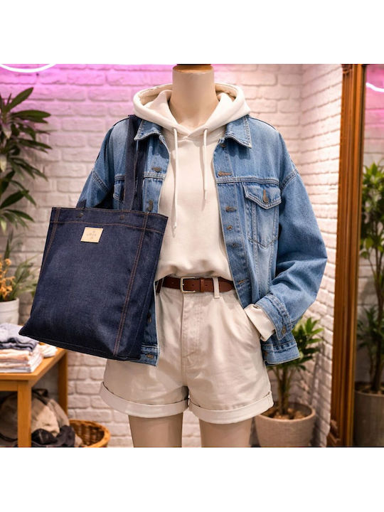 Fabric Women's Shoulder Bag Navy Blue