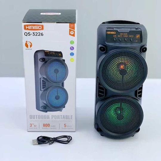 Kimiso QS-3226 Bluetooth Lautsprecher 5W mit Betriebszeiten (maximal) bis 3 Stunden Schwarz