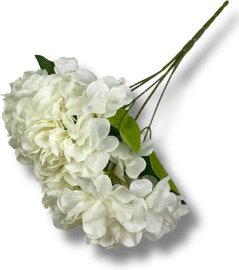 SteweHome Künstliches Blumenstrauß Weißer Hortensien 5 Zweige Weiß