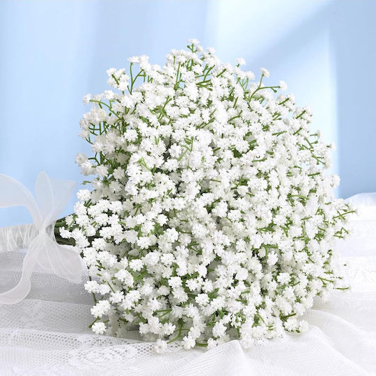 SteweHome Set Aus 7 Stück Dekorative Künstliche Weiße Blumenstrauß Pisso Weiß