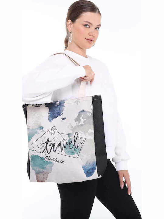 Enpapa Stoff Damen Schultertasche Beiges