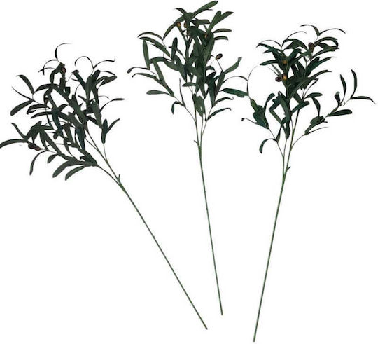 Stewehome Decorative Set Of 3 Pieces Of Modern Artificial Olive Branches Green Living Room