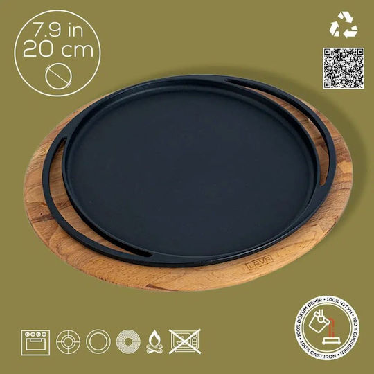 Lava Незалепваща Плоча за Печене на Пица Дървена 20см.x20см.x2.9см.ек.