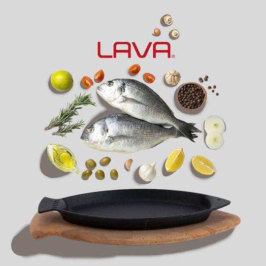 Lava Ξύλινη Πιατέλα Για Ψάρια Μαντέμι 32 X 20 Cm