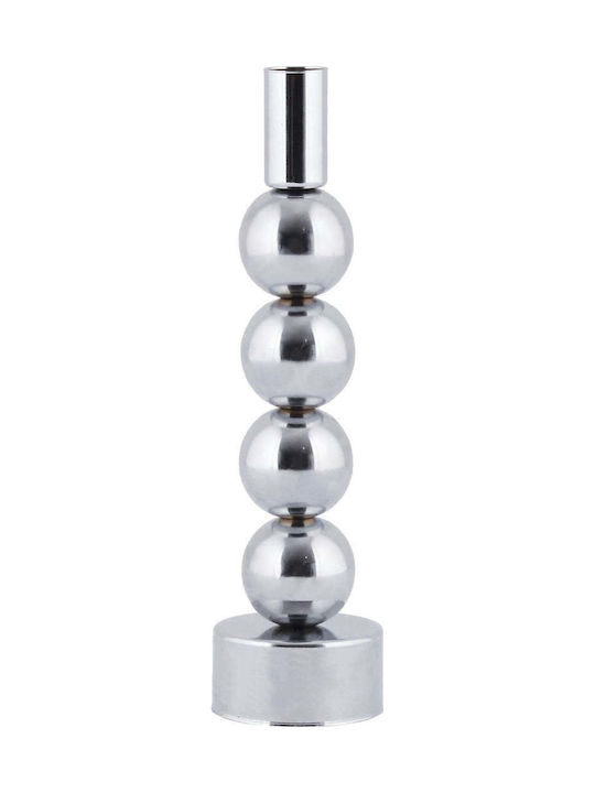 SteweHome Metal Candle Holder In Silver Colour 22x2x12cm SteweHome Metal Candle Holder In Silver Colour 22x2x12cm