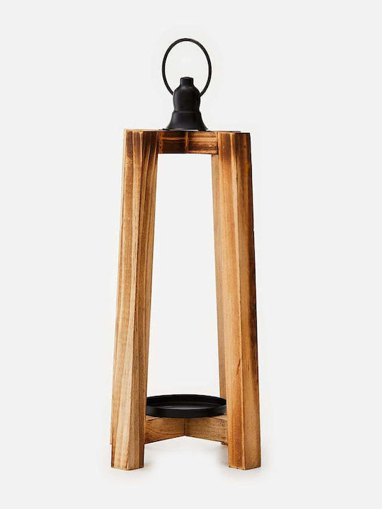 SteweHome Кандилник Дървен В Кафяв Цвят 13x36.5x16.5см