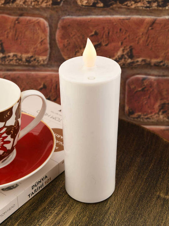 SteweHome Plastic Candle Holder In White Colour 15x15cm