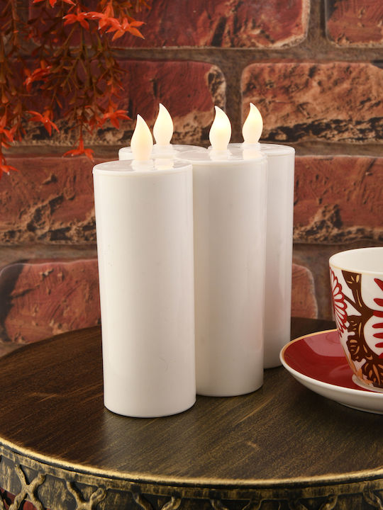 SteweHome Set Of Candle Holders In White Colour 15x15cm 5 Pieces