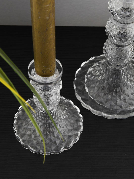 SteweHome Set Crystal Candle Holders 10x15cm 3 Pieces