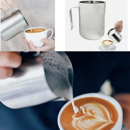 Stainless Steel Milk Jug Ergonomic Handle Container Milk Coffee Cappuccino Milk Frothing 750 Ml