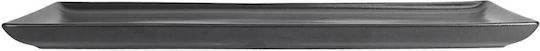 Porland Rectangular Serving Platter Porcelain Black 16x35cm