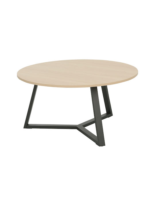 Round Side Table Berton from Solid Wood Natural Shade W45xL45xH52cm