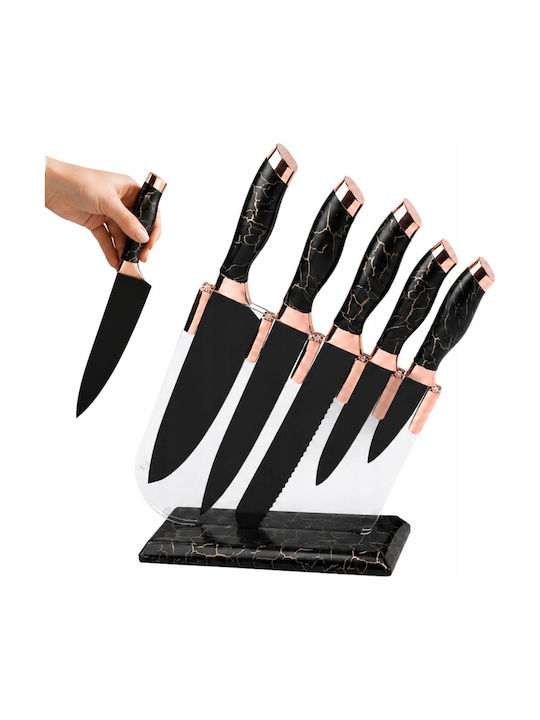 Verk Group Marble Design Messer Set mit Sockel aus Rostfreiem Stahl 5 Stück