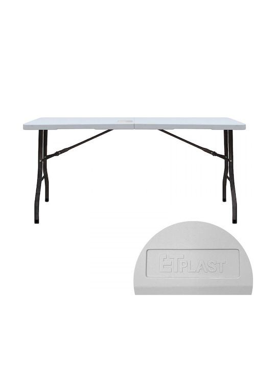 Outdoor Catering Foldable White Table 152x70x74cm