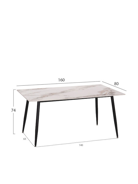 Set de sufragerie Gaff cu 4 scaune 160x80cm.