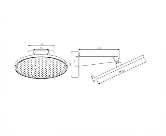 Imex Cap Rotund De Duș 33cm