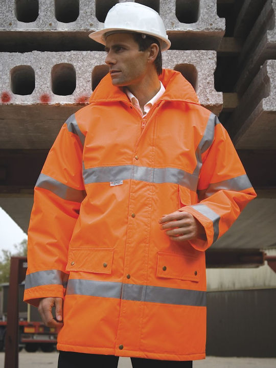 Reflective Tape Work Jacket Result R18 Fluorescent Orange