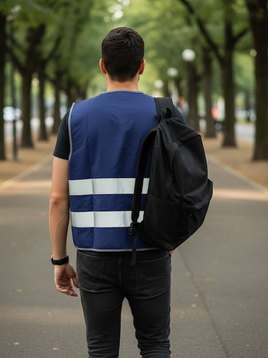 Result Men's Work Vest with Reflective Tapes Navy Blue