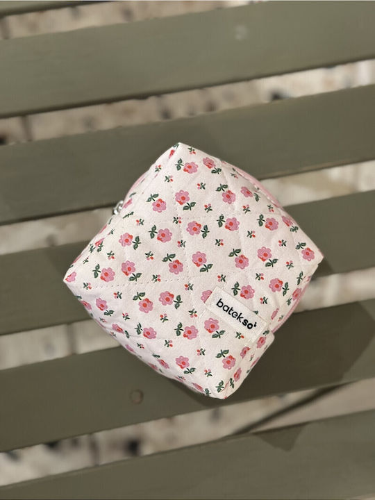 Enpapa Small Makeup Bag Pink Flowers Multicolored 13x13x9 Cm