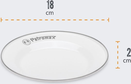 Petromax Плитка Емайлирана Бяла Чиния с Диаметър 18см 2 Бройки