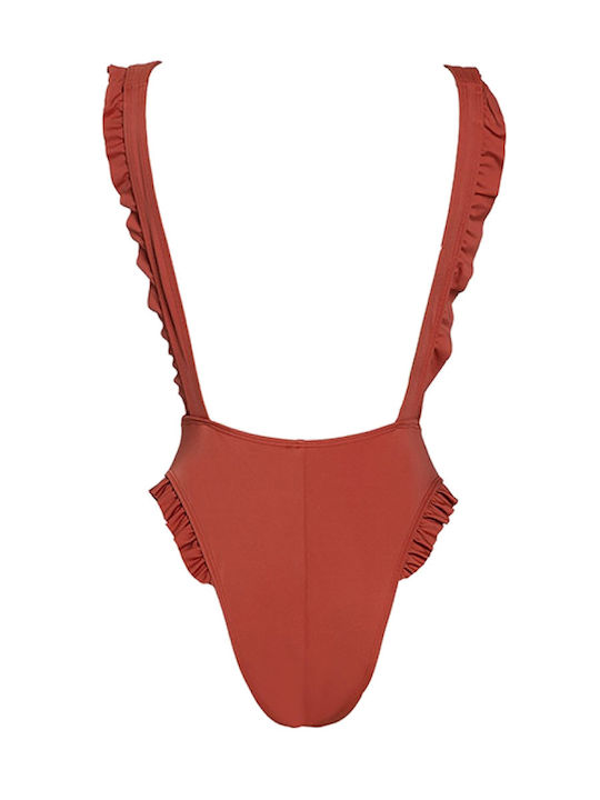 One Piece Swimsuit with Removable Padding Orange